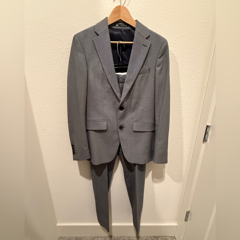 Zara Charcoal Gray Men's Tuxedo Blazer